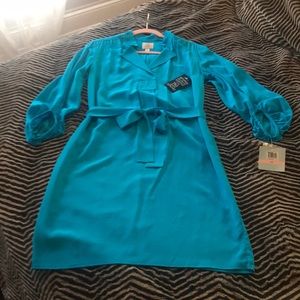 Suzi Chin for Maggy Boutique Blue Silk Dress NWT